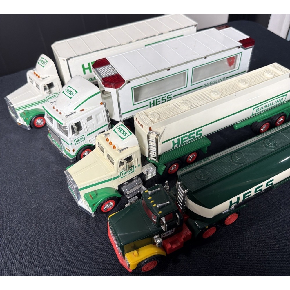 Lot Of 4 Vintage Pre Owned Hess Gasoline Fuel Trucks Semi